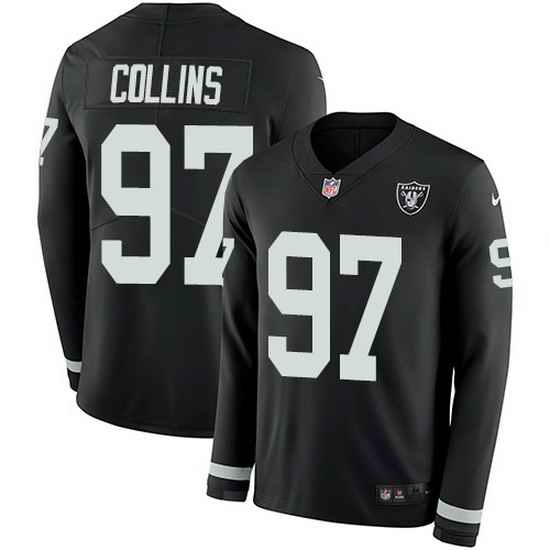 Nike Raiders 97 Maliek Collins Black Team Color Men Stitched NFL Limited Therma Long Sleeve Jersey
